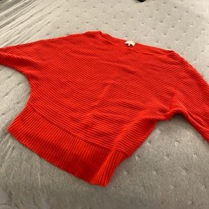 Red bat wing off the shoulder lucky brand sweater